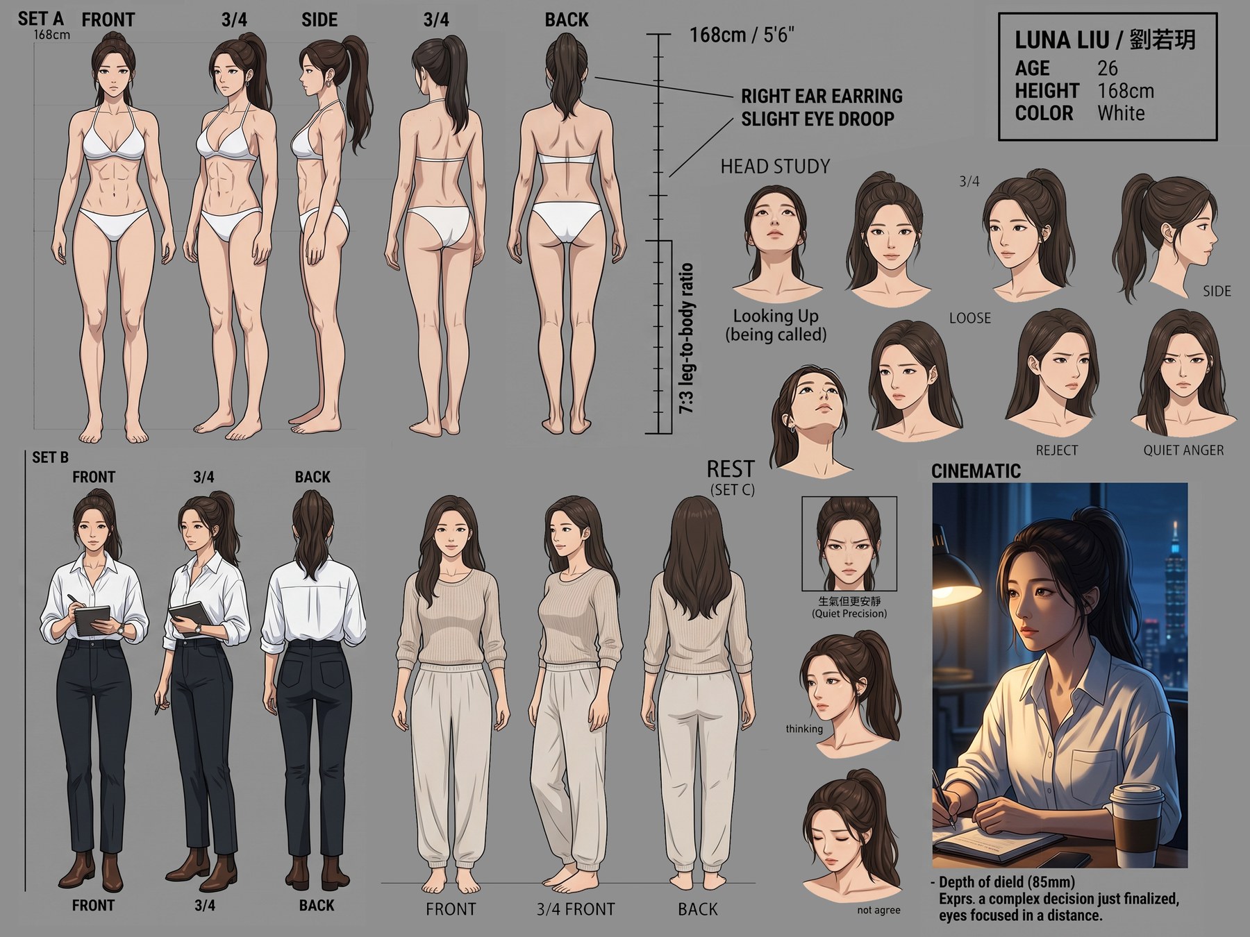 Luna Liu/劉若玥 角色設定表